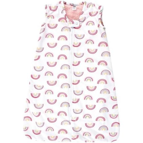 Hudson Baby Infant Girls Long Sleeve Plush Faux Fur Sleeping Bag, Wearable Blanket