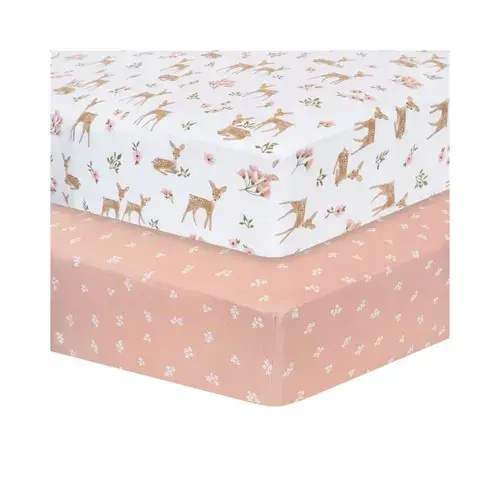 Living Textiles Cot Fitted Sheet 2 Pack Sophia Garden | Baby Bunting AU
