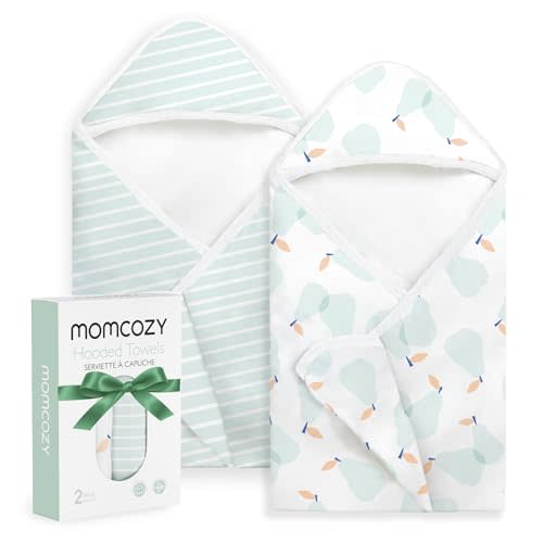 Momcozy Baby Towel with Hooded - Ultra Soft & Absorbent Large Bath Towel Set for Comfort & Gentle on Baby's Skin - Shower Gift & Bath Essential & Baby Registry Search for Newborn,Infant,Toddler,Kids