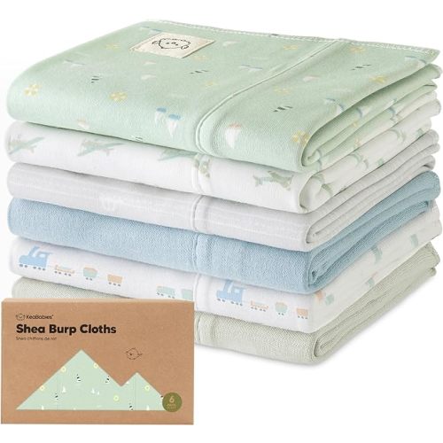 Organic Burp Cloths Baby Boy, Girl, 6-Pack Large Burping Cloths (Vessels)