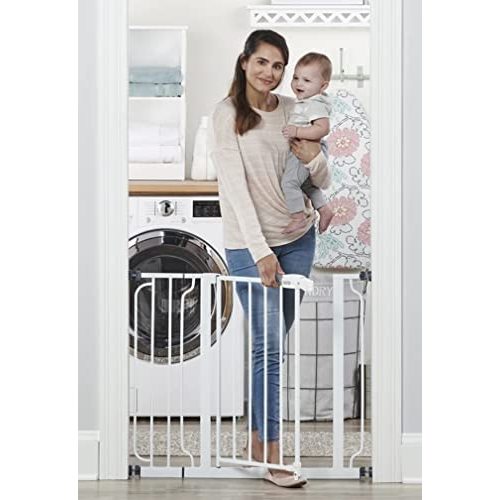 Easy Step 38.5-Inch Extra Wide Walk Thru Baby Gate, Includes 6-Inch Extension Kit, 4 Pack Pressure Mount Kit, 4 Pack Wall Cups and Mounting Kit