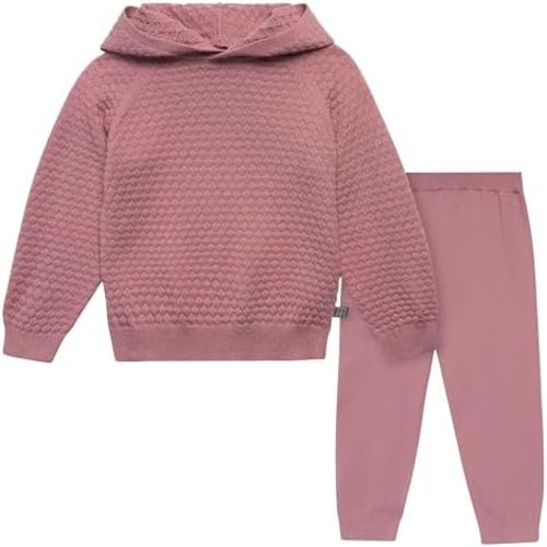 Modern Moments by Gerber Girls' Baby and Toddler Honey Comb Sweater Knit Top and Pant Set