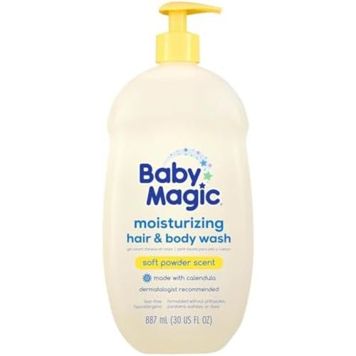 Baby Magic Moisturizing Hair & Body Wash, Soft Powder Scent, 30 Fl Oz