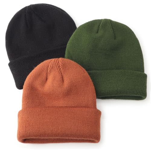 DRESHOW BQUBO 3 Pack Baby Beanies Toddler Kids Winter Hats Soft Knit Hat for Baby Boys Girls Warm Cap Beanies
