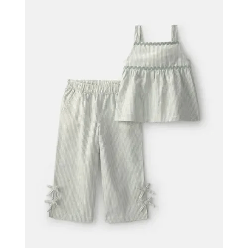 Toddler Girl 2-Piece Striped Tank Top & Pant Set - Green | Carter's