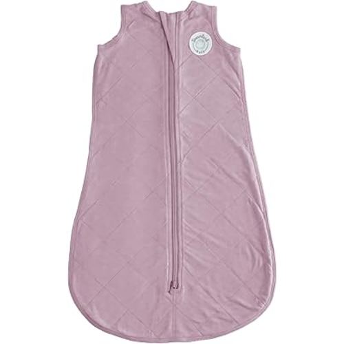 Dreamland Baby Lightweight Bamboo Viscose Sleep Sack (0-6 Months). 1.0 TOG Ultra Soft Blanket w/ 2-Way Zipper. 95% Viscose, 5% Spandex (Mauve). Mom-Owned US Business, Premium Materials
