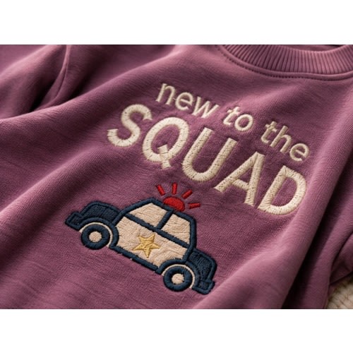 New To The Squad Police Car Embroidered Baby Romper | Police Baby Bodysuit, Teal Blue Infant Outfit, Personalized Custom Handmade Gift