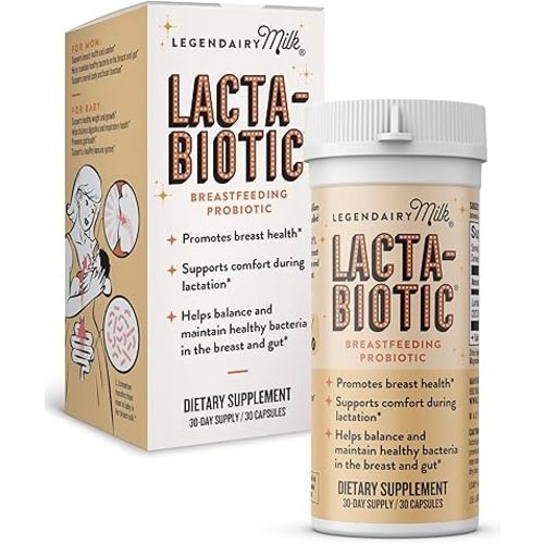 Legendairy Milk Lacta-Biotic Breastfeeding Probiotic | Lactation Supplements | Breast and Gut Health for Mom and Infant Immune Health for Baby | Daily Supplement for Healthy Lactation | 30 Count