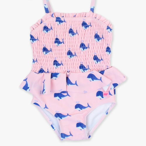 Peplum Smocked Bodice One Piece Swimsuit