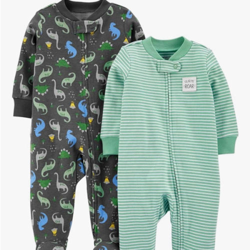 Simple Joys by Carter's baby-boys 2-way Zip Thermal Footed Sleep and Play, Pack of 2