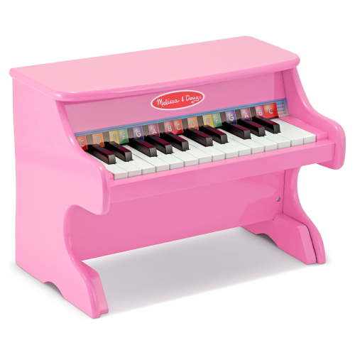 Melissa & Doug Learn-to-Play Pink Piano With 25 Keys and Color-Coded Songbook