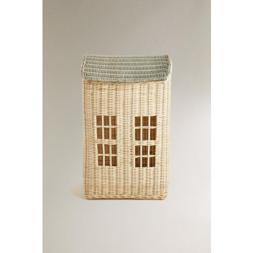 KIDS’ RATTAN HOUSE BASKET