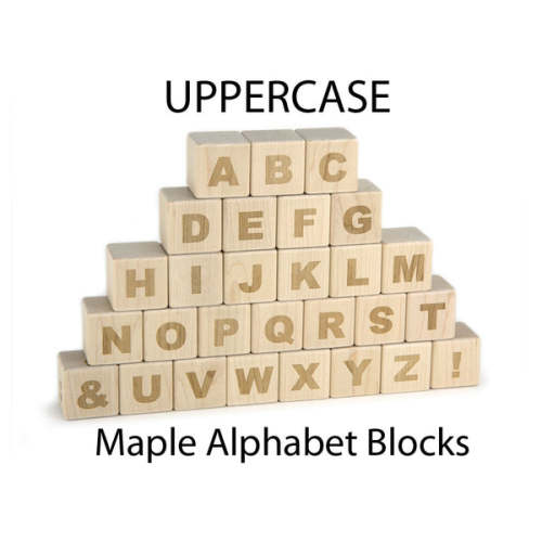 28 pc. Uppercase Engraved Alphabet Blocks
