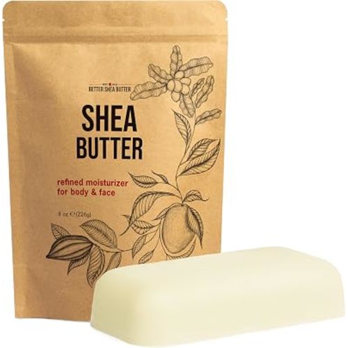 Refined Shea Butter Unscented - 100% Pure African Shea Butter for Hair and Dry Skin - Use for Soap Base, Face and Body Moisturizer, for DIY Whipped Body Butter and Lip Balm 1 LB Bar