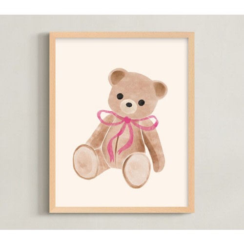 Minted® Bear with Bow Framed Wall Art by Vivian Yiwing