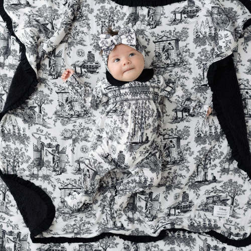 Disney The Haunted Mansion Toile Footie Smocked Ruffled One Piece