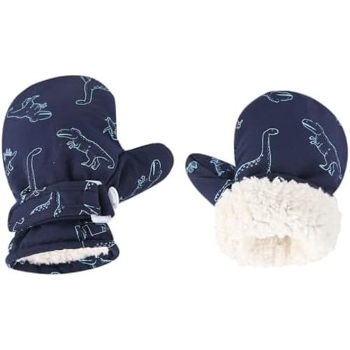 Fleece Lined Mittens for Baby Boys Girls,Baby Toddler Little Kids Winter Gloves Mittens - 2 Pair Pack
