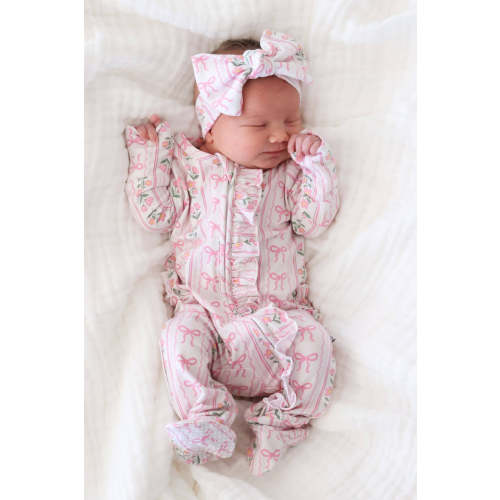 Sweet Pinks Ruffle Zipper Footie Bundle