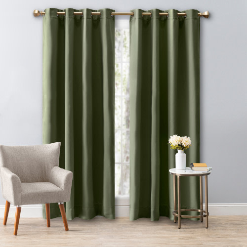 Ricardo Trading Ultimate Black Out Grommet Window Panel Curtain - Sage, 56"W X 72"L