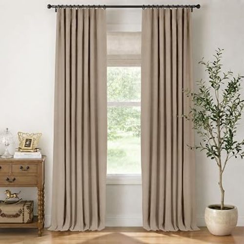INOVADAY 100% Blackout Curtains for Bedroom Black Out Curtains 84 Inch Long
