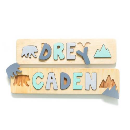 Bloom Owl Wooden Name Puzzle