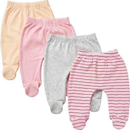123 Bear Baby Soft Cotton Spandex Pants with Feet
