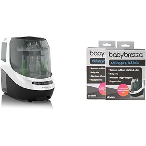 Baby Brezza Bottle Washer Pro - Baby Bottle Washer, Sterilizer + Dryer & Official Detergent Soap Tablets for Baby Brezza Bottle Washer Pro, 120 Tablets