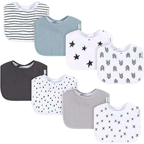 Gerber Unisex Baby Muslin 8 Pack Drooling Bibs