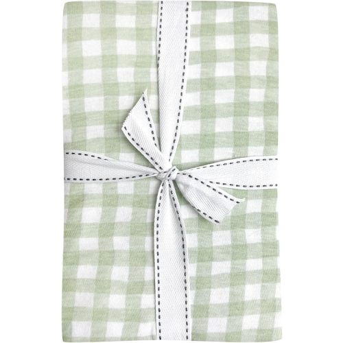 Frankie Fitted Crib Sheet 100% Organic Cotton for Baby & Toddler Mattress, Breathable for Boys & Girls, Sage Check, One Size