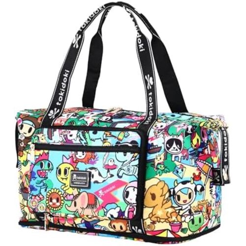 Tokidoki Unicorno Weekender Bags for Women travel Expandable Carry on Bag with Trolley Sleeve Foldable Duffle for Work (Green)
