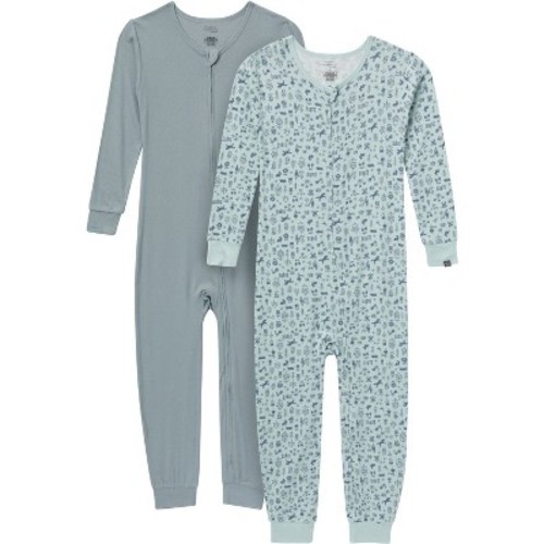 Modern Moments by Gerber Neutral Baby Snug Fitting Footless Pajamas Set, 2-Piece, Blue, 3-6 months
