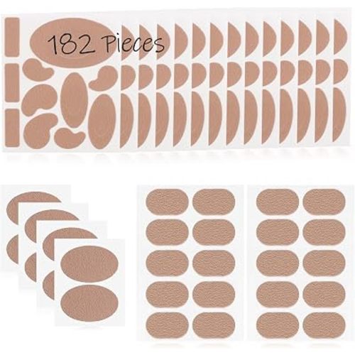 Moleskin for Feet, Moleskin Adhesive Pads, Mole Skin Patch for Blisters, Shoes, Toes, Heel | Blister Prevention Tape Pads Reduce Friction - 20 Sheets (182 Pieces Total)
