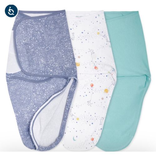 aden + anais stargaze wrap swaddle 3 pack size 0-3 months