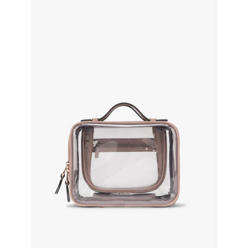 Medium Clear Cosmetics Case- WHITE