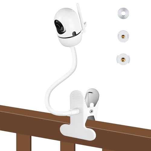 Baby Monitor Clip Mount for HelloBaby HB6550/HB6560/HB6148/HB6240//HB66/HB6339, ANMEATE SM935E – Adjustable Clamp Baby Camera Holder Stand, No Drilling, Flexible Mount for Cribs, Desks, and Shelves