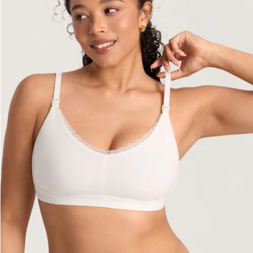 Cotton Lace Trim Nursing Bralette