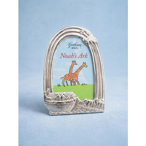 Gorham Silverplate Noah’s Ark Baby Vintage Picture Frame Nursery Biblical Decor