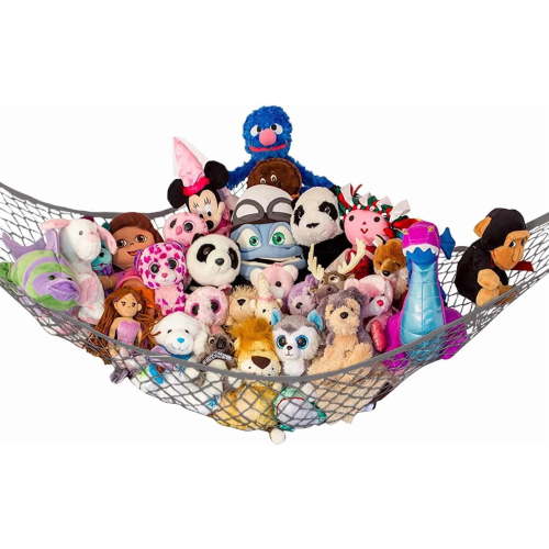 Lilly's Love Stuffed Animal Hammock, Gray, Standard (67" x 47"x 47")– Corner Toy Storage Net for Plush Toys, Squishmallows & Dolls (1 Pack)