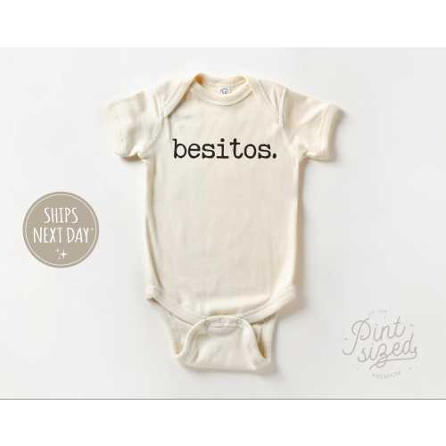 Besitos Baby Onesie® Spanish Baby Gift Minimalist Kisses Bodysuit Cute Natural Baby Onesie®