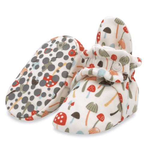 Mushrooms Organic Cotton Gripper Baby Bootie – Zutano