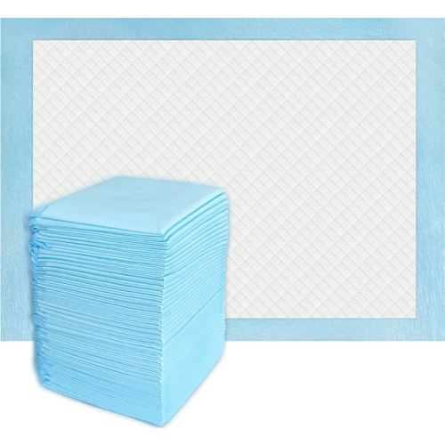 50 Count Super Absorbency Disposable Underpads, Leakproof Quick Drying Disposable Pads for Baby, Puppy and Adults, Disposable Changing Pads for Baby, Disposable Diaper Changing Pads, 17” x 13”, Blue