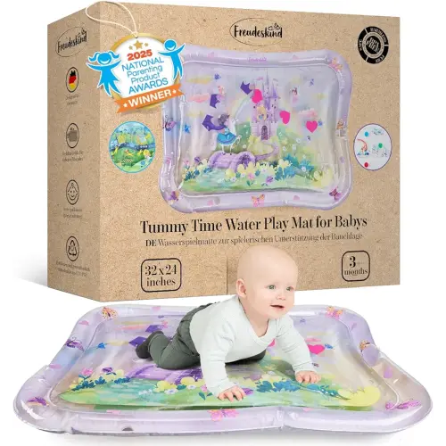 Premium Water Play Mat XXL – Award-Winning Inflatable Tummy Time Water Mat – Sensory & Motor Development Designed by Professional Educators – Certified 100% Baby-Safe Materials - Pink