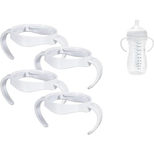 4 Pack Compatible Baby Bottle Handles for Philips Avent Natural Baby Bottles,Baby Bottle Holder - White