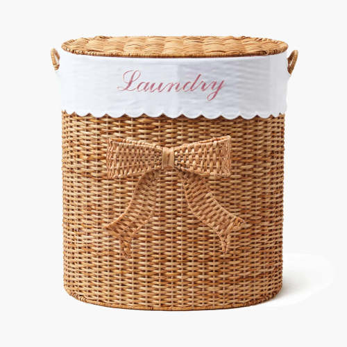 Isabella Rattan Bow Laundry Basket