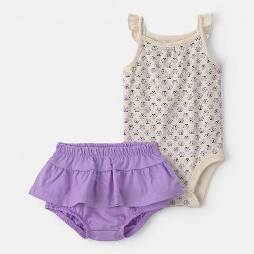 Baby Girl Carter's 2-Piece Floral Sleeveless Bodysuit & Ruffle Shorts Set