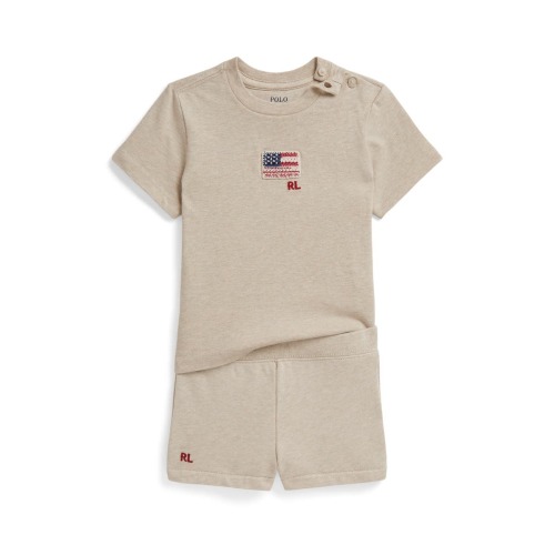 Jersey Knit Cotton Top & Shorts Set, 12M