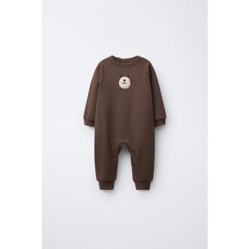 EMBROIDERED BEAR PLUSH JUMPSUIT - Brown | ZARA United States