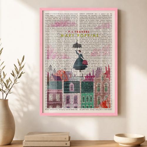 P L Travers's Mary Poppins Wall Art Poster, Framed Wall Art Print, Book Cover Poster, Library Decor, Book Lover Gifts, Bookish Gifts