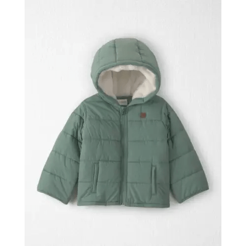 Toddler Recycled Teddy Fleece Hooded Puffer Jacket - Little Planet | Carter's