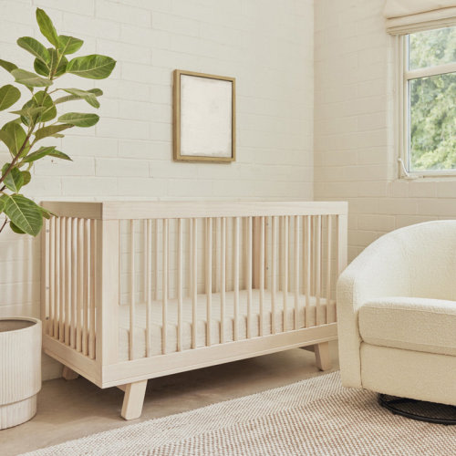babyletto Hudson 3-in-1 Convertible Crib with Toddler Bed Conversion Kit - Washed Natural